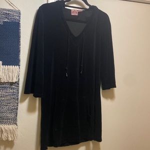 Y2K Juicy Couture Black Terry Hoodie Dress ⭐️
